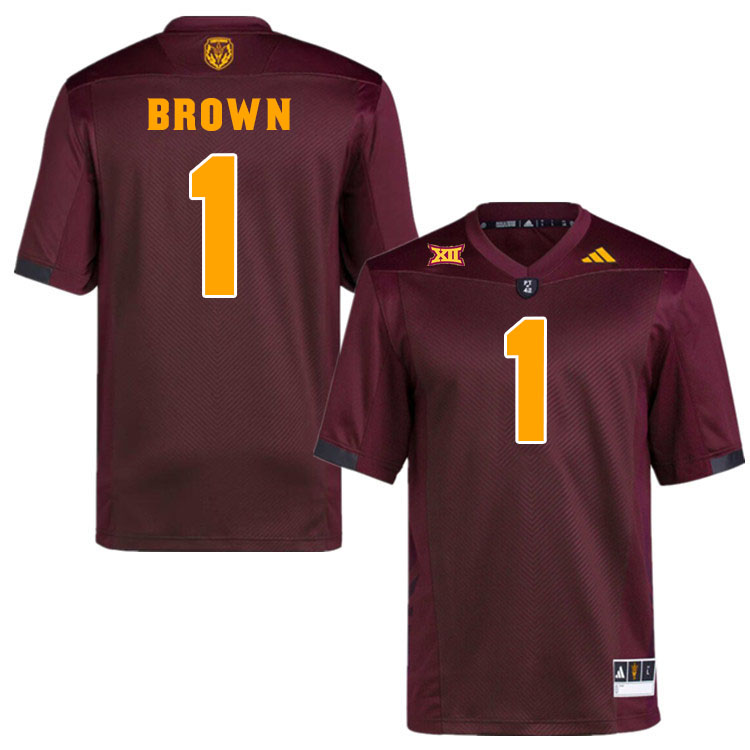 #1 Kyson Brown Arizona State Sun Devils College Football Jerseys Stitched-Maroon #1 Kyson Brown Arizona State Sun Devils College Football Jerseys Stitched-Maroon
